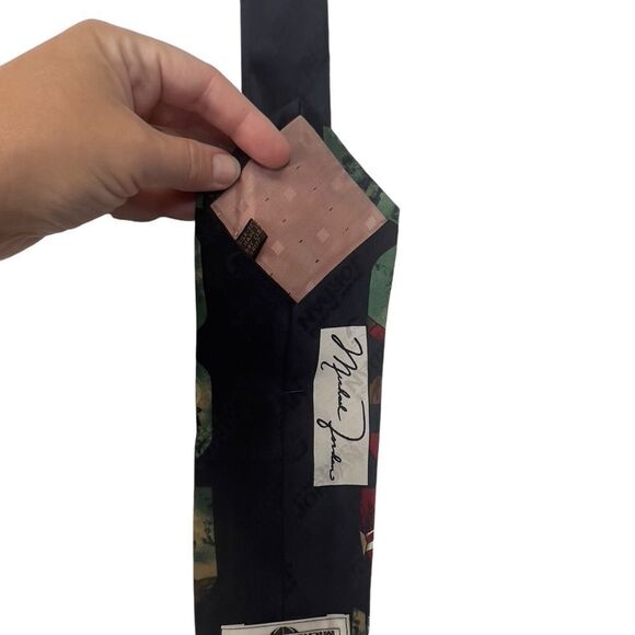 Lot Michael Jordan X Bugatchi Vintage silk Neck Tie Jordan 23 AND vtg BULLS tie - Picture 7 of 14